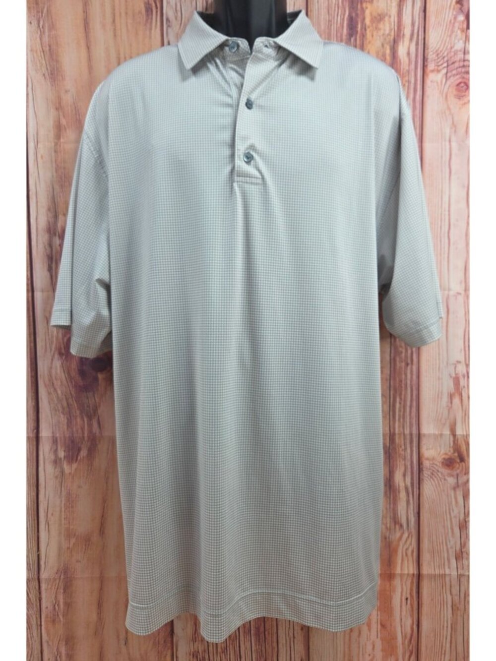 FootJoy Mens Beige Houndstooth Golf Polo Size XL
